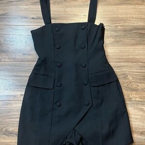 Anthropologie Hutch Black Double-Breasted Mini Dress